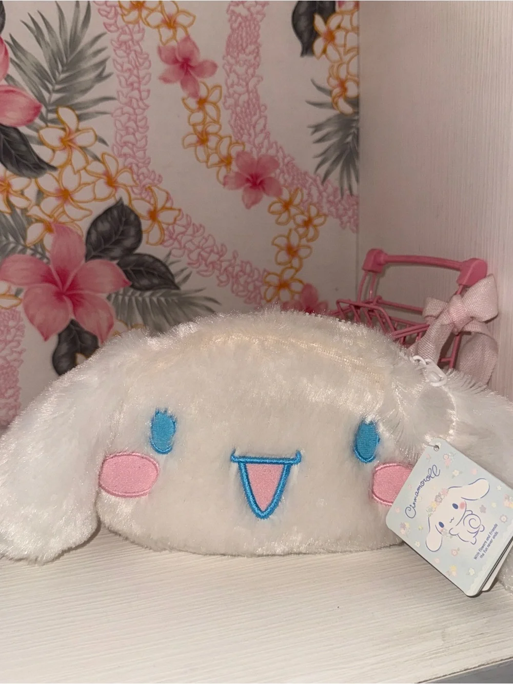 Sanrio Cinnamoroll Plush Cosmetic Pouch in White, Pink, Blue